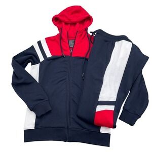 Jordan Craig Tracksuit Men Small Red Blue Colorblock Athletic Leisure Jogger Set
